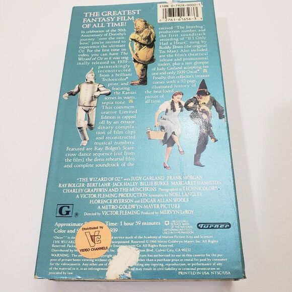 Vintage 1989 Wizard of Oz 50th Ann. VHS & Book - Picture 13 of 14